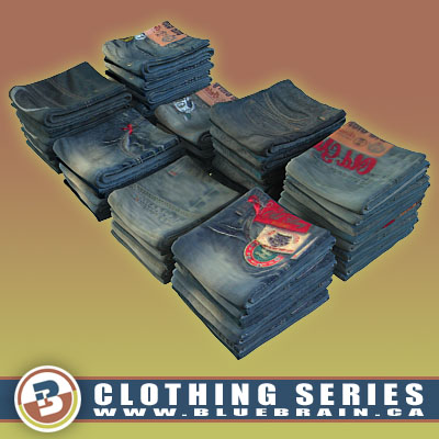 3D Model of Clothing Series - Realistic Folded Jeans - 3D Render 0